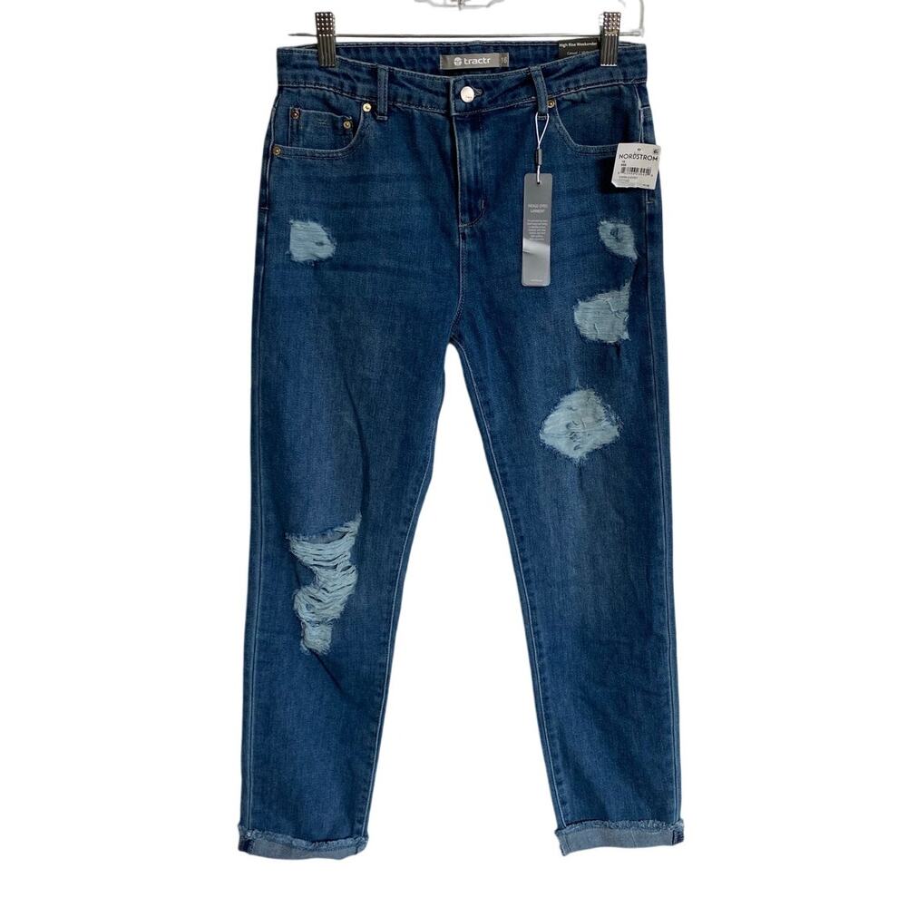 Tractr jeans High Rise Weekender Jeans Casual Indigo‎ Girls 16 NWT